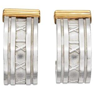TIFFANY & CO ATLAS EARRINGS 925/18K - Silver & Yellow Gold